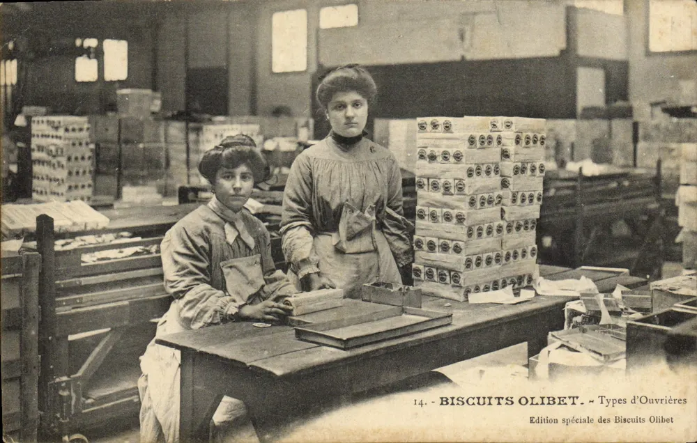 Fábrica de Biscoitos Olibet — Operárias no ateliê — Edição especial dos Biscoitos Olibet, n°14 - Frente