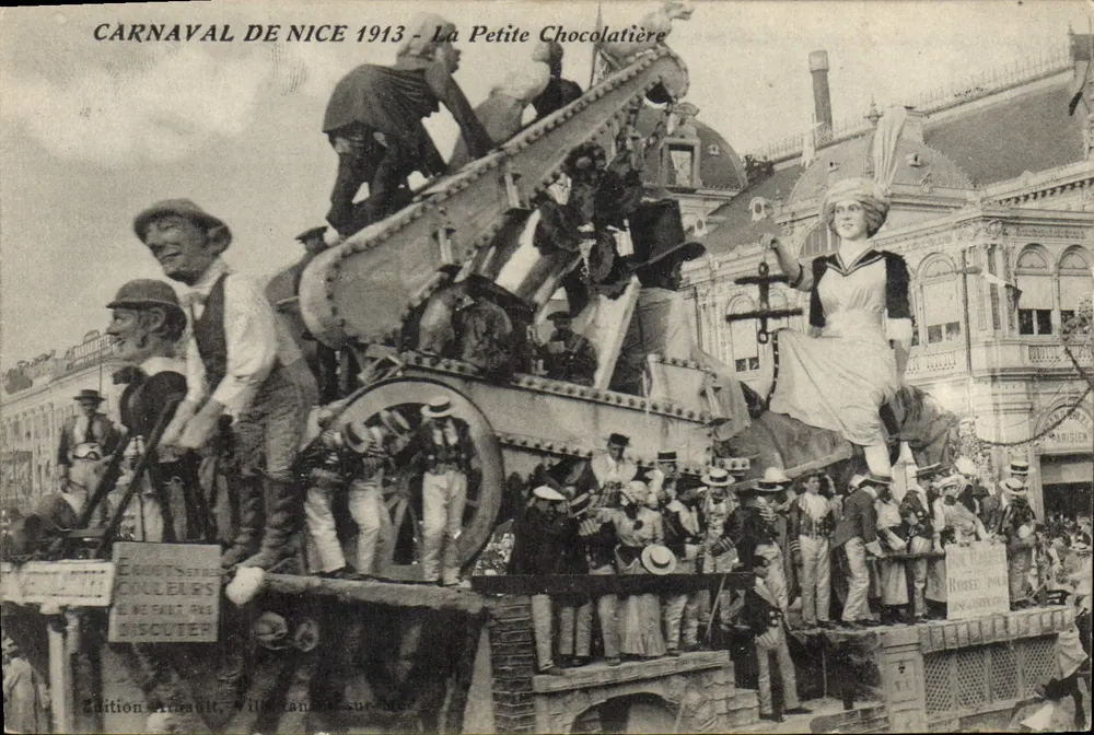 Carnaval de Nice 1913 — A Pequena Chocolatière — Edição Artault, Villefranche-sur-Mer - Frente