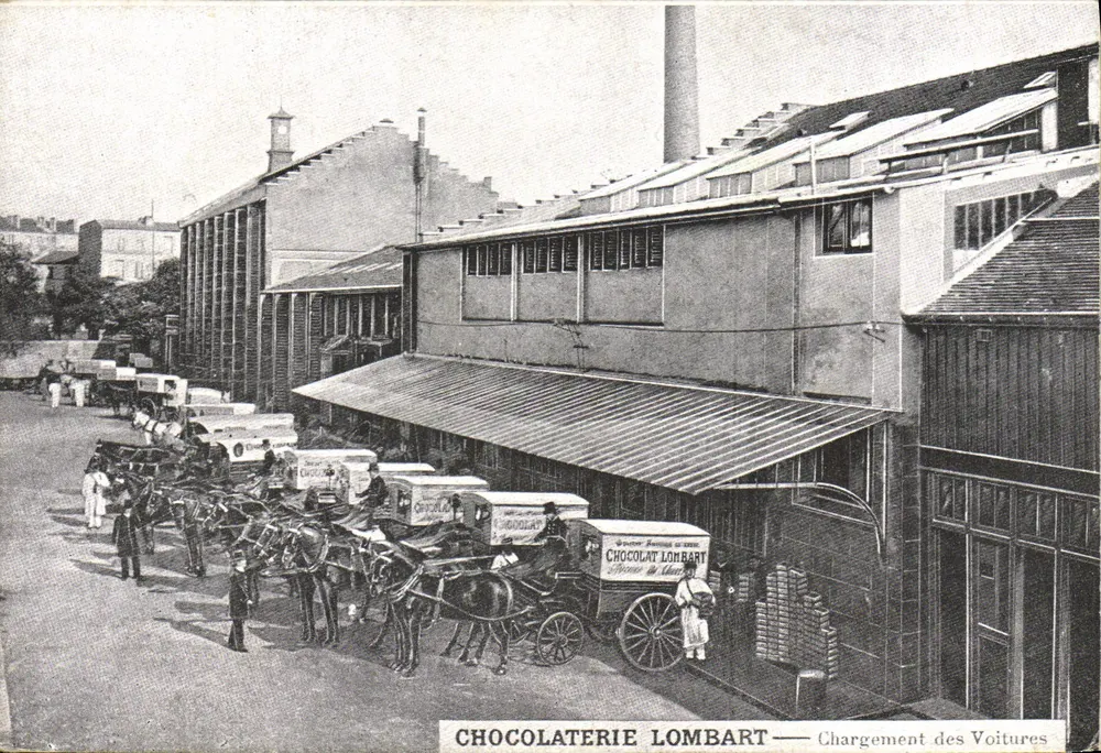 Schokoladenfabrik Lombart — Beladung der Wagen - Vorderseite