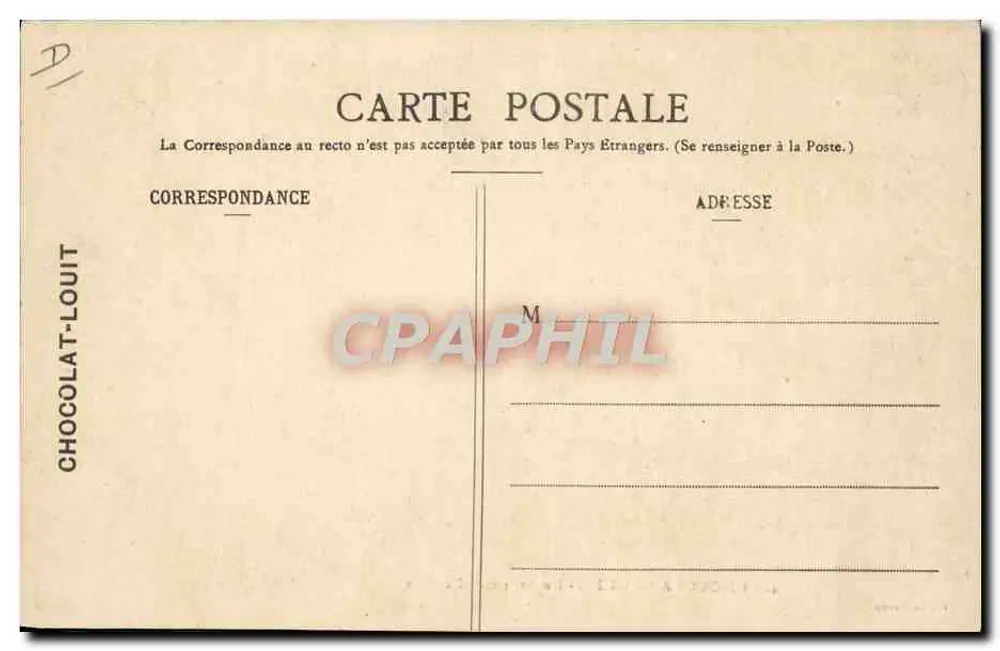 Chocolat-Louit — Oficina de Moldagem — Cliché Gorce - Verso