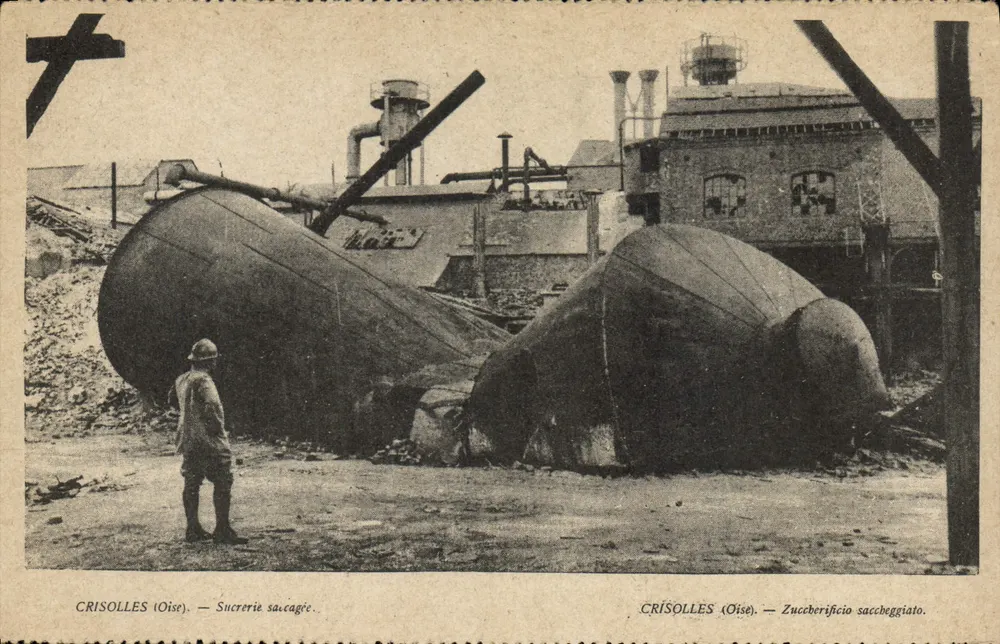 Crisolles (Oise) — Açúcar destruído — Imp. G. Bertrand, Paris - Frente