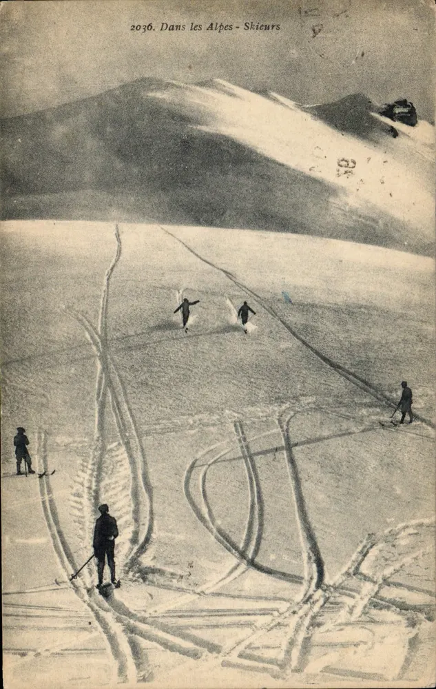 In den Alpen - Skifahrer — Verlag: Sammlung 'LA PLUS BELLE' - n° 2036 - Vorderseite