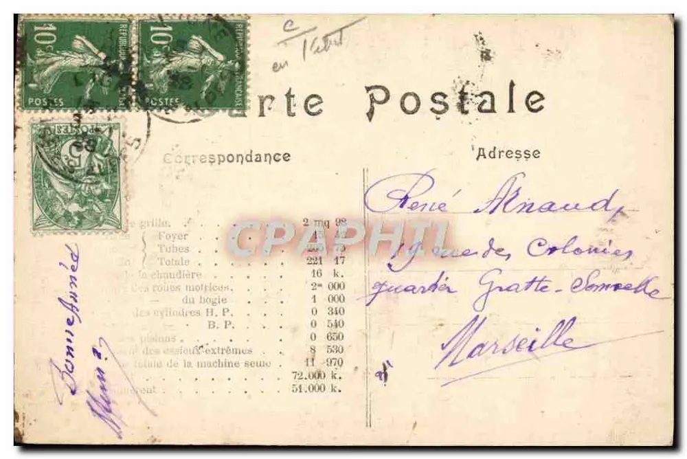 Detalhes da locomotiva Compound n° 2678 — P.L.M. — Série 2621 a 2630 — Paris - Verso