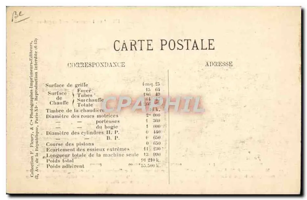Francuska lokomotywa nr 6013 — typ Pacific — seria 6014 do 6050 — wydawca P.-L.-M. - Rewers