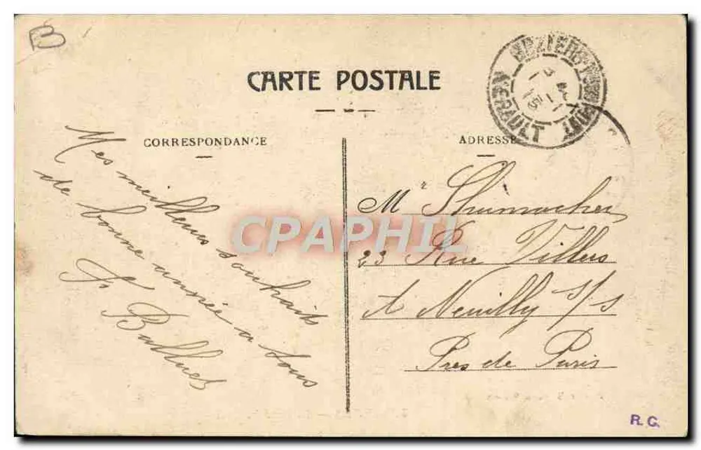 Béziers — La Gare du Midi — Édition M Pons, Béziers, n°32 - Rückseite