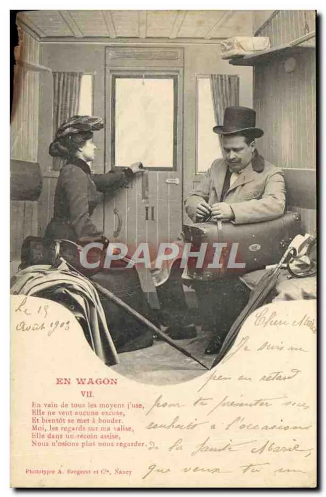 In wagon VII — Fototype A. Bergeret en Cie, Sancy - Voorkant