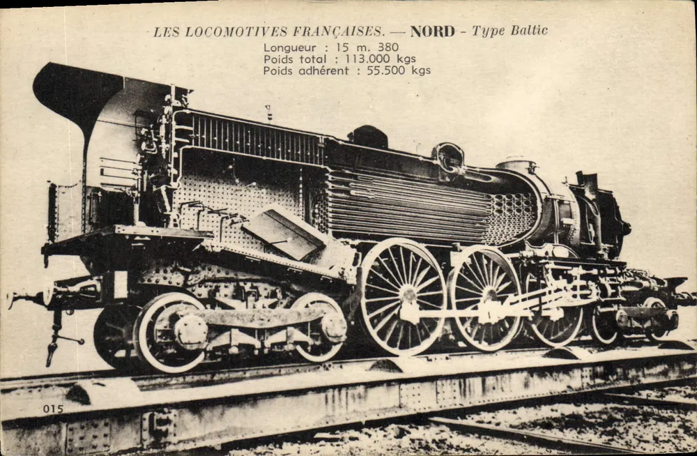 Locomotiva Nord - Tipo Baltic — As locomotivas francesas — Editor F. Fleury, n° 015 - Frente