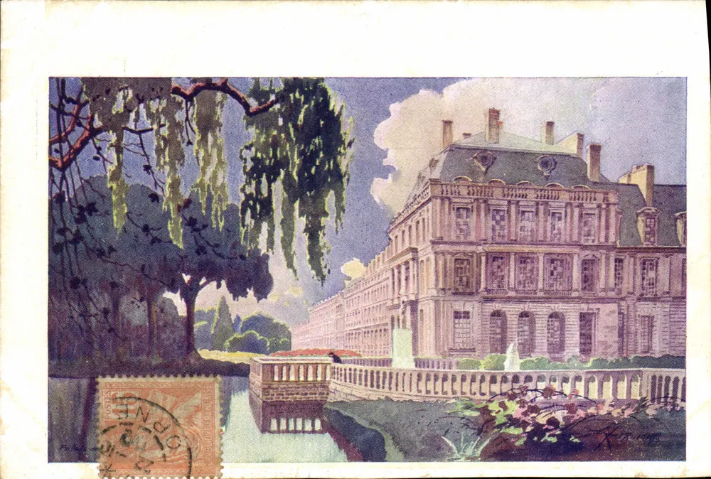 Castelo de Fontainebleau — vista dos jardins — editor R. Gougeon, n° 22-157 - Frente