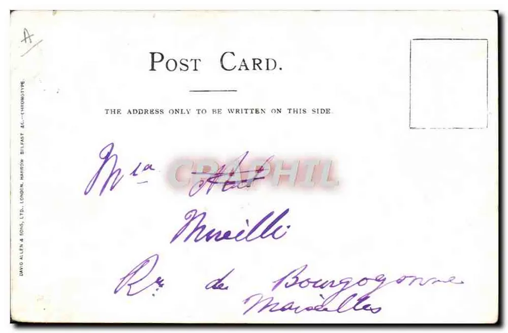S.Y. "ARGONAUT." — navio a vapor em um fiordo — editor David Allen & Sons, Ltd., Londres - Verso