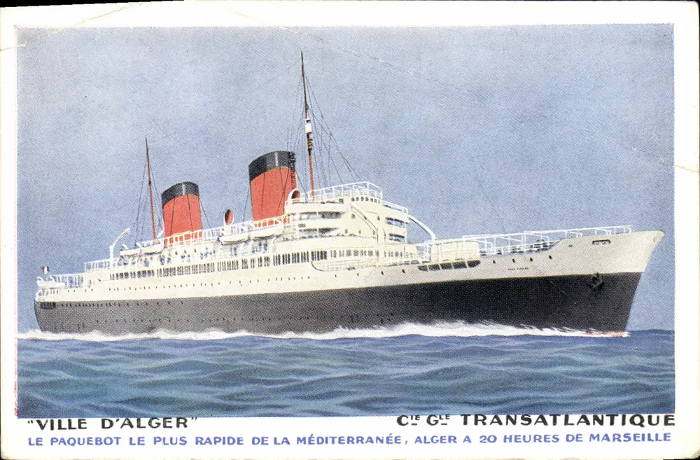 Ville d'Alger — paquebot rapide de la Méditerranée — Cie G. Transatlantique - Vorderseite