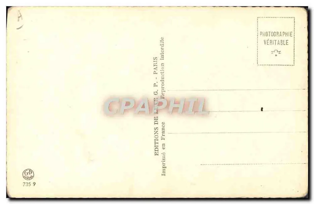 Femme nue dans une pièce — scène intime — Éditions G.P. Paris n°735 9 - Verso