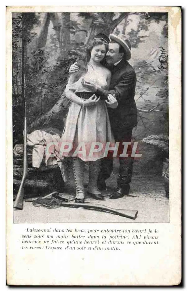 Liebe in der Wald — romantische Szene — unbekannter Verlag - Vorderseite