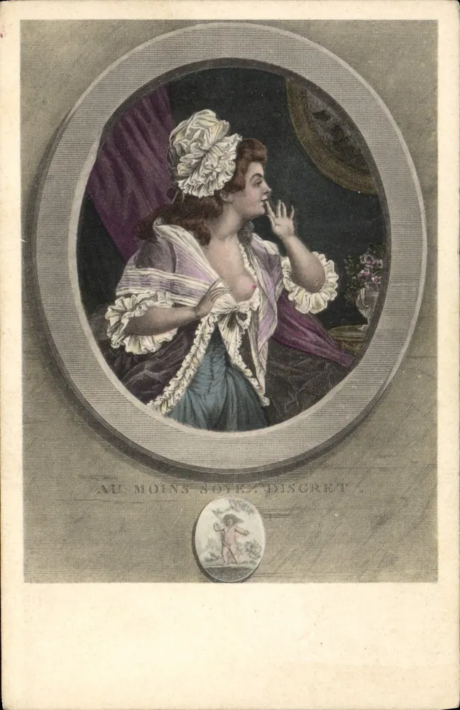 Frau in einem Rococo-Kleid — zumindest diskret sein — Verlag TAW-Paris, Nr. 1709 - Vorderseite