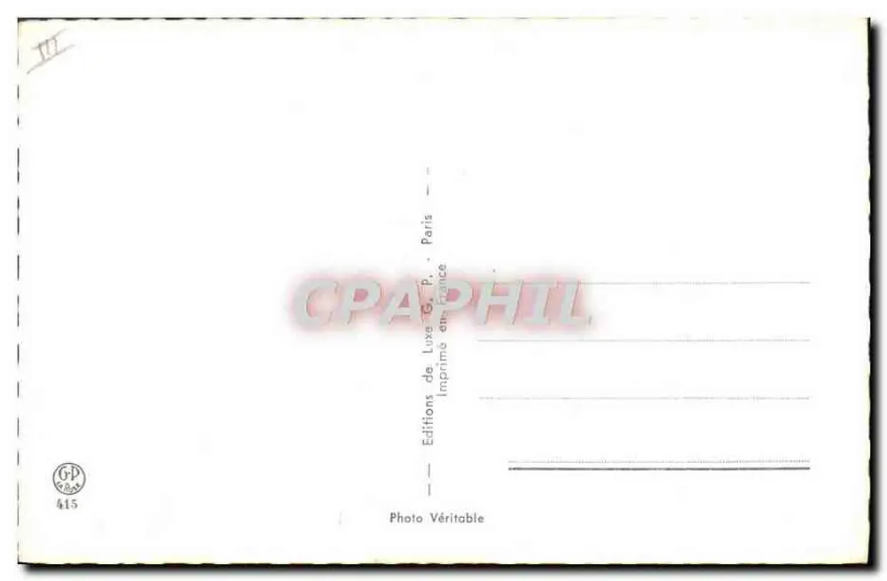Mulher nu — pose sensual — Edições de Luxa G.P., Paris, n° 415 - Verso