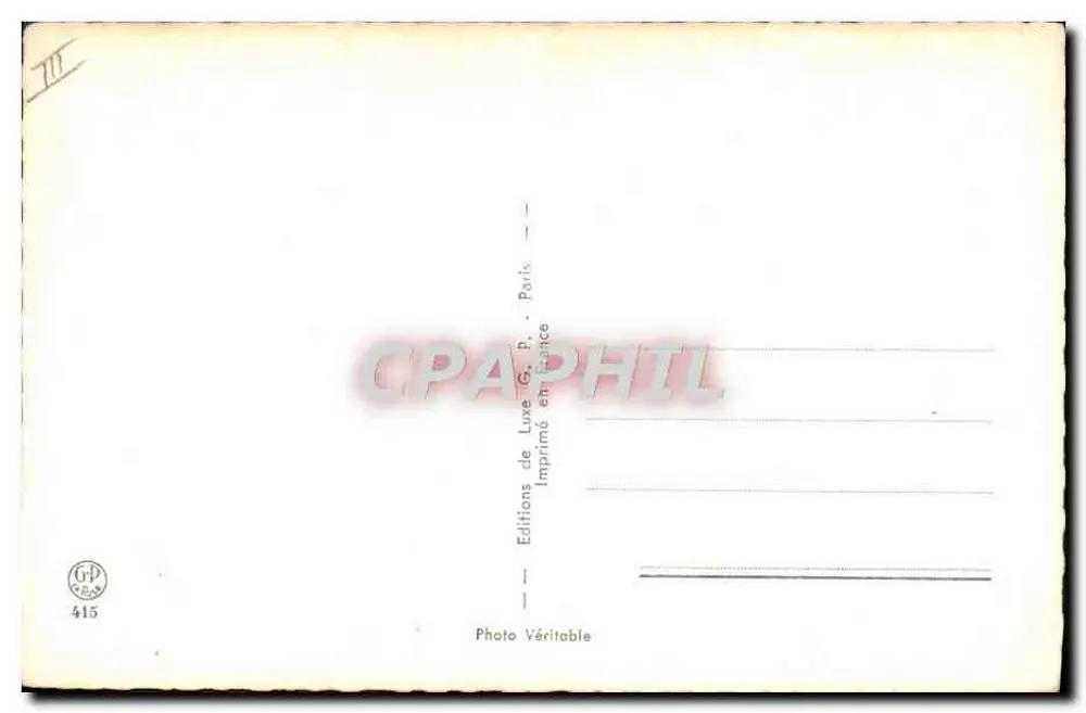 Jovem mulher nua — pose sensual — Éditions de Lune G.P., Paris, n° 415 - Verso