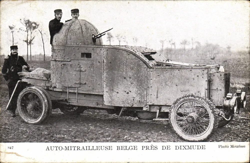 Belgische Panzerwagen nahe Dixmude — Foto Meurisse, Nr. 847 - Vorderseite
