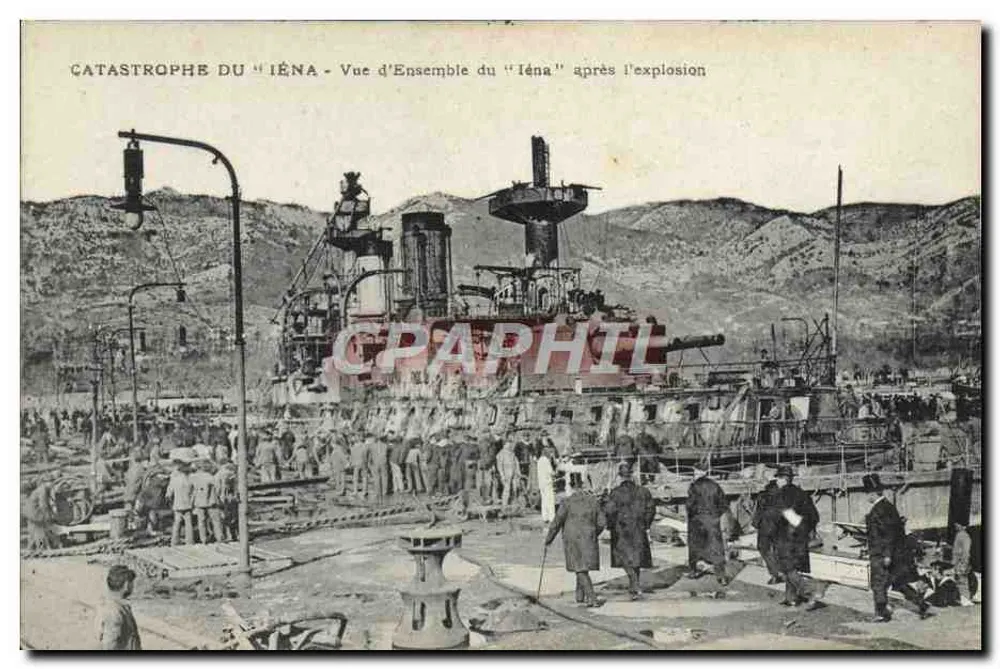 Katastrophe des "Iéna" — Überblick nach der Explosion — Ateliers de Photographie Guende, Marseille - Vorderseite