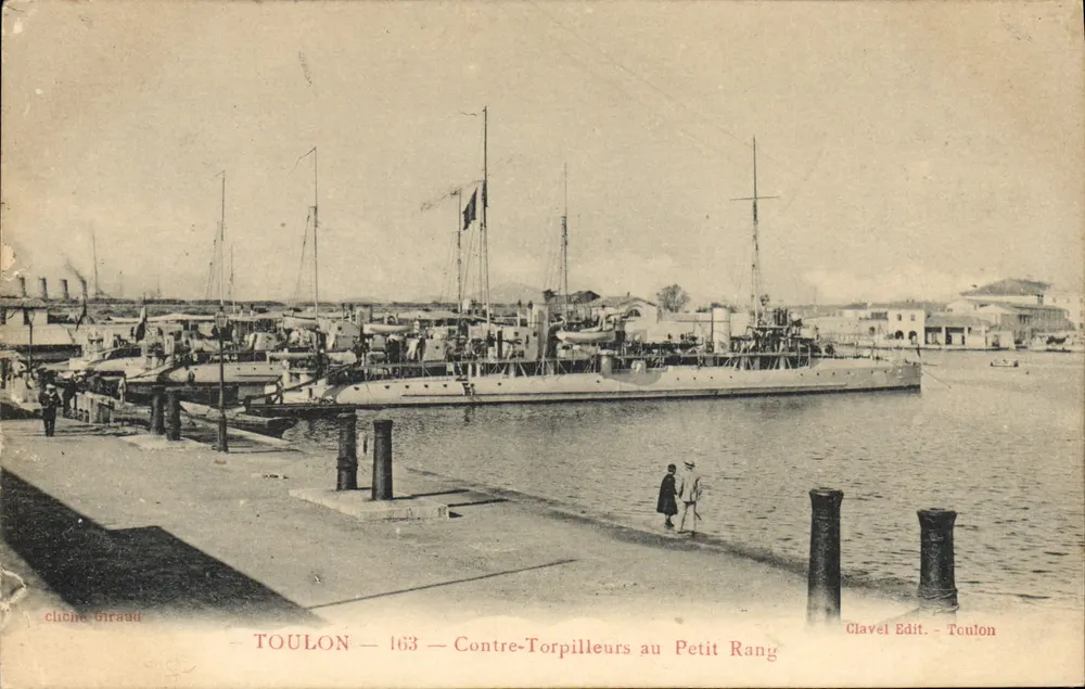 Toulon — Torpedoboots am Petit Rang — Clavél Edit. - Toulon - Vorderseite