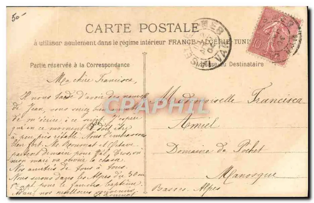 Toulon — Torpedoboots am Petit Rang — Clavél Edit. - Toulon - Rückseite