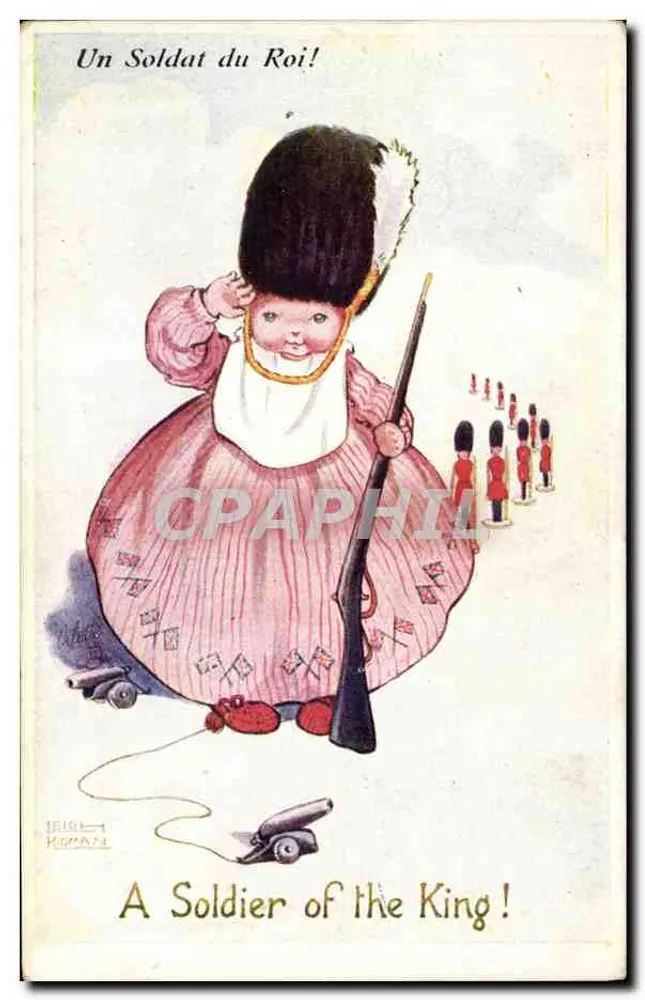 Ein Soldat des Königs! — Illustration eines Kindes in britischem Soldatenuniform — Zeichnung von IRENE HEMAN - Vorderseite