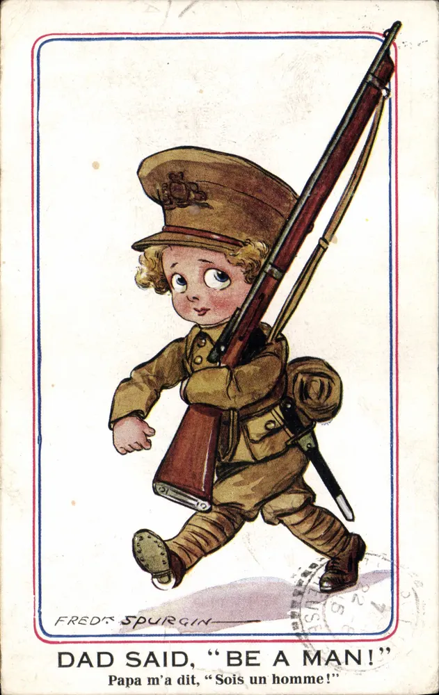 Kinder Soldat — Papa sagte: 'Sei ein Mann!' — Fredt Spurgin, Inter-Art Co. Serie II - Vorderseite