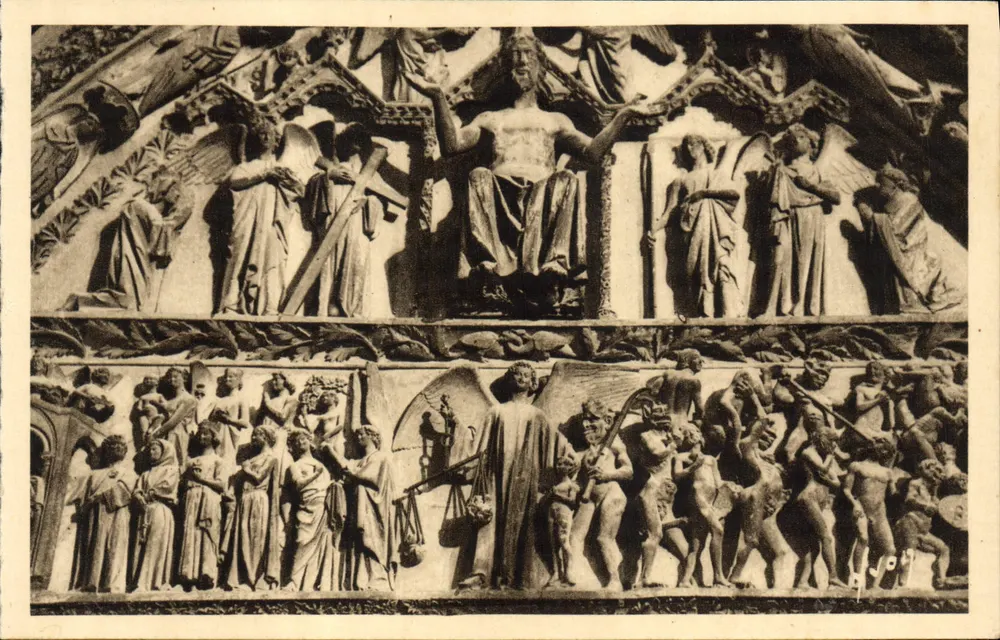 Bourges (Cher) — Zentralportal der Kathedrale, "Das Gericht des Letzten Tages" — Les Éditions d'Art "N." Paris - Vorderseite