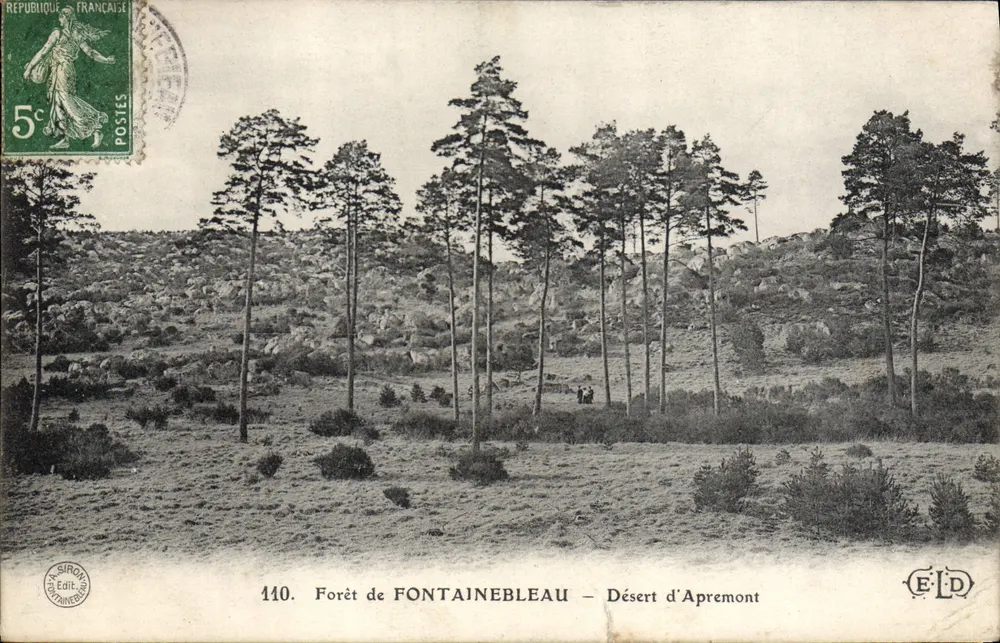 Floresta de FONTAINEBLEAU — Deserto de Apremont — Siron Edit. - Frente