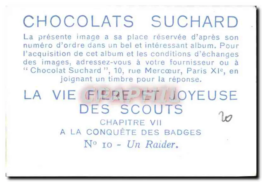 Um Raideiro — Capítulo VII: Na conquista dos emblemas — Chocolates Suchard - Verso