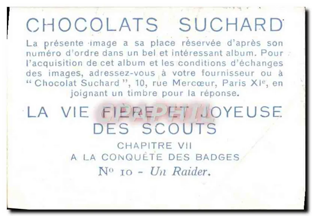 Um Raideiro — Capítulo VII: Na conquista dos emblemas — Chocolat Suchard - Verso