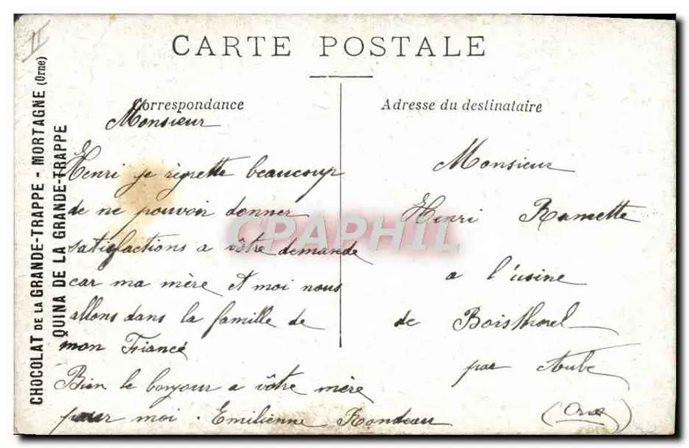 Die Kaserne — Kartoffeln schälen — P. C. C. Paris - Rückseite