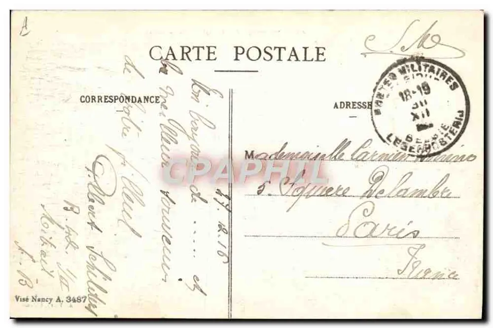 Campo de Mailly — Colheita de maçãs — A. Varry, editor - Verso