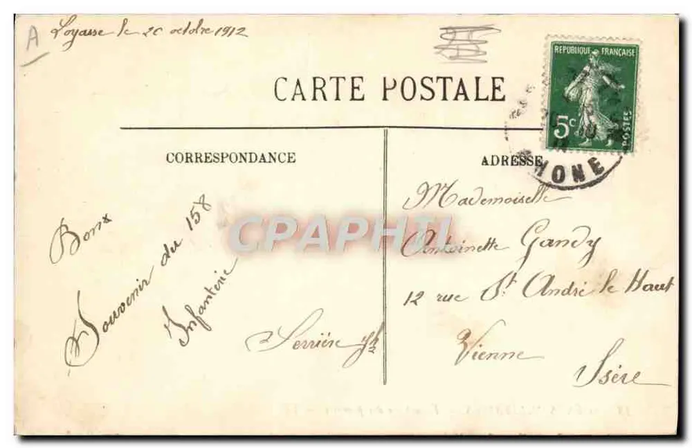 Descascamento de maçãs — Cenas Militares — LL. - Verso