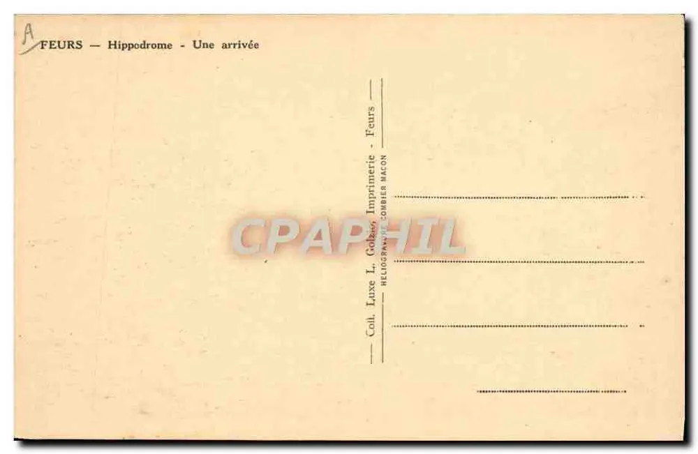 Feurs — Hipódromo — Uma chegada — Cim - Verso