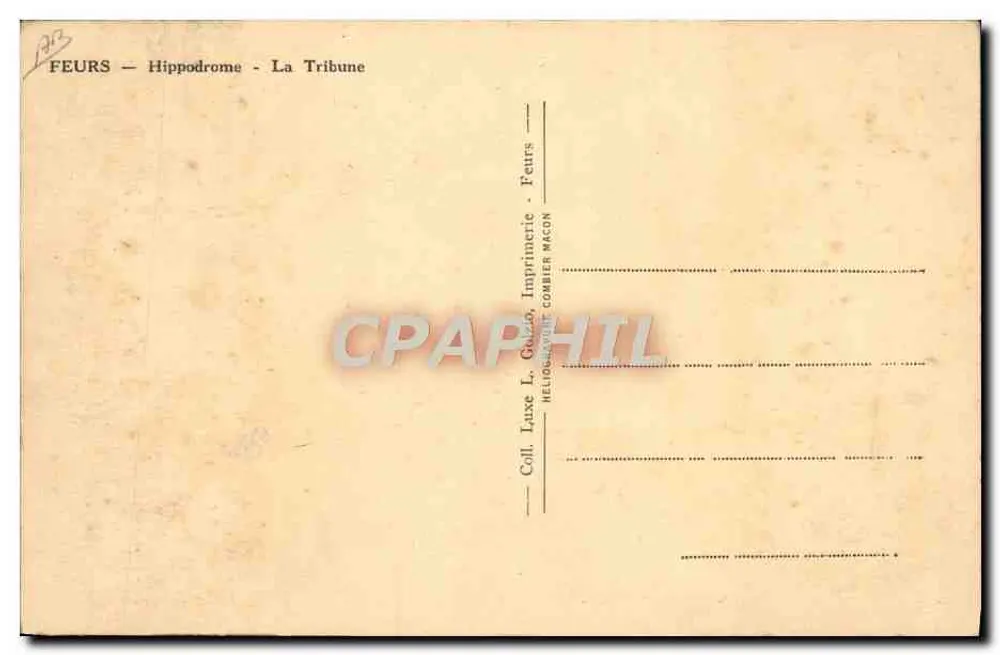 Feurs - Hippodrome - Die Tribune — Cim - Rückseite