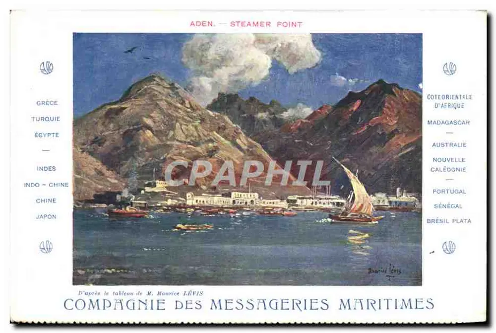 Aden — Steamer Point — Compagnie des Messageries Maritimes - Vorderseite