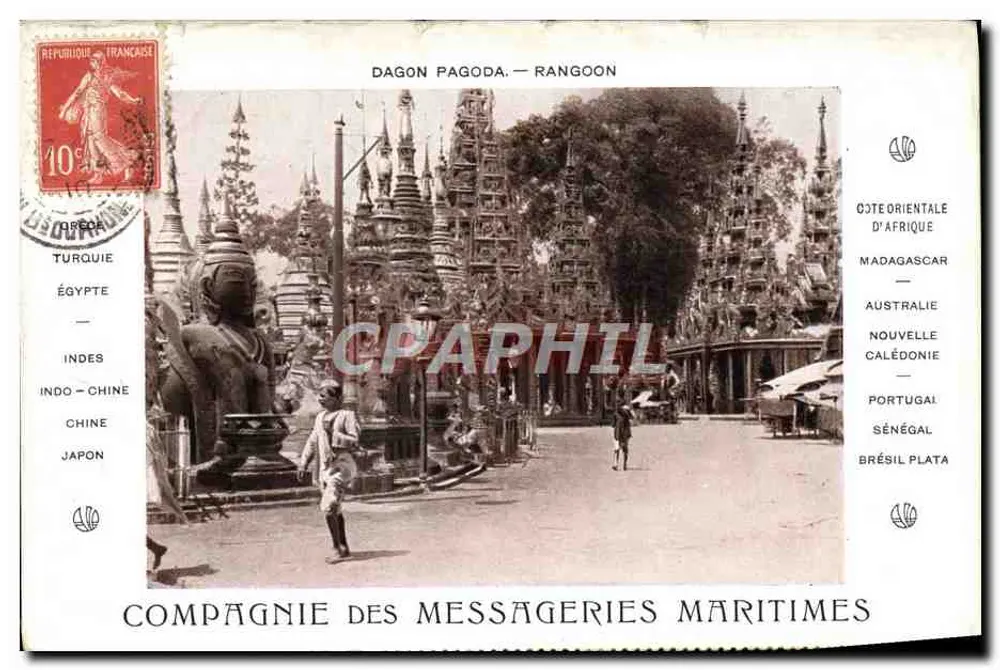Dagon Pagoda — Rangoon — Compagnie des Messageries Maritimes - Vorderseite