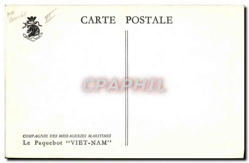 Das Dampfschiff "VIET-NAM" — Compagnie des Messageries Maritimes — Illustration von Inga Churchill - Rückseite