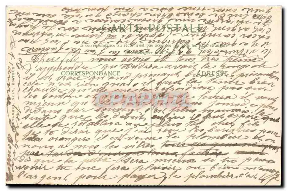 Djemnah in Mayotte — Ansicht des Hafens mit Booten und Hütten — Compagnie des Messageries Maritimes, nach dem Gemälde von Maurice Lévis - Rückseite