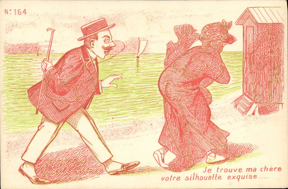 Strandbild — Mann und Frau — Nr. 164 - Vorderseite