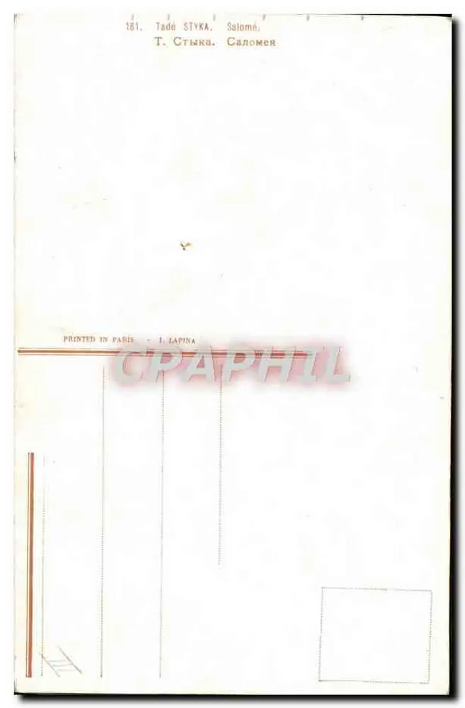 Salomé — Tade Styka — T. Lapina - Rückseite