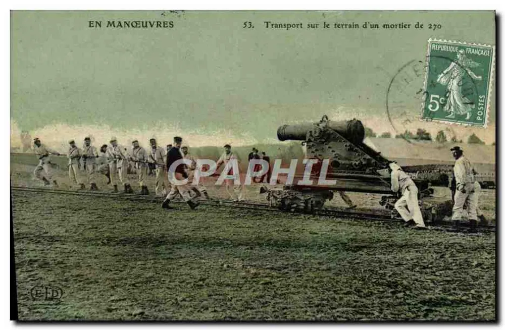 Manöver — Transport auf dem Feld eines 270-Mörser — Verlag ELD, Nr. 53 - Vorderseite