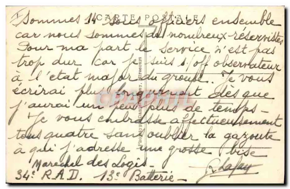Camp de Sissonne — Convoi de Mitraillieurs — Éditeur : imprimeur non visible, n° 81 - Rückseite