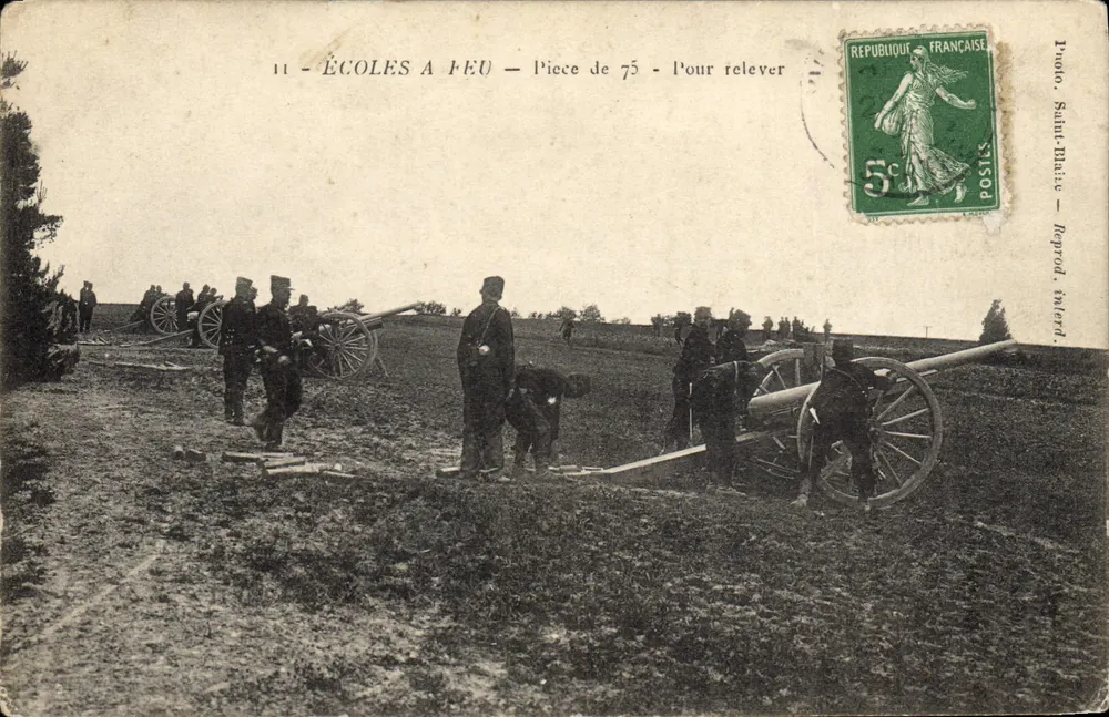 Schussübungen — 75 mm Kanone — Für Nachschuss — Verlag Poudo, Saint-Dizier - Vorderseite