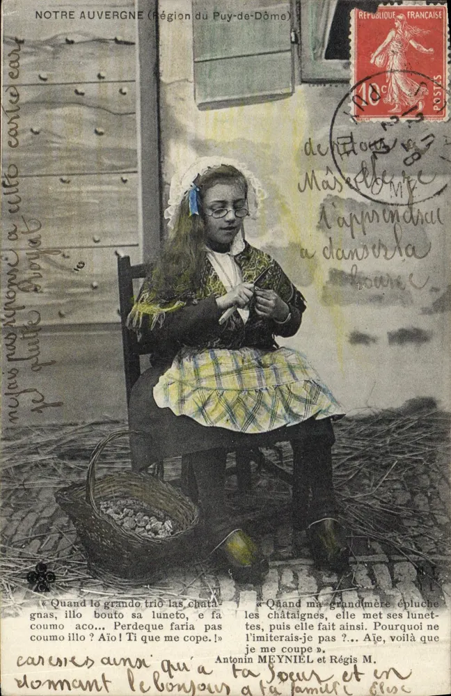 Mulher no Puy-de-Dôme — castanhas — Antonin MEYNIEL e Régis M. - Frente