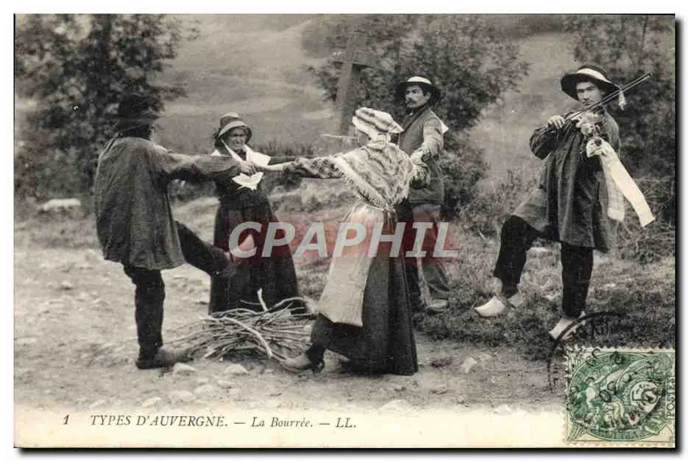 Tipos de Auvergne — A Bourrée — LL. - Frente