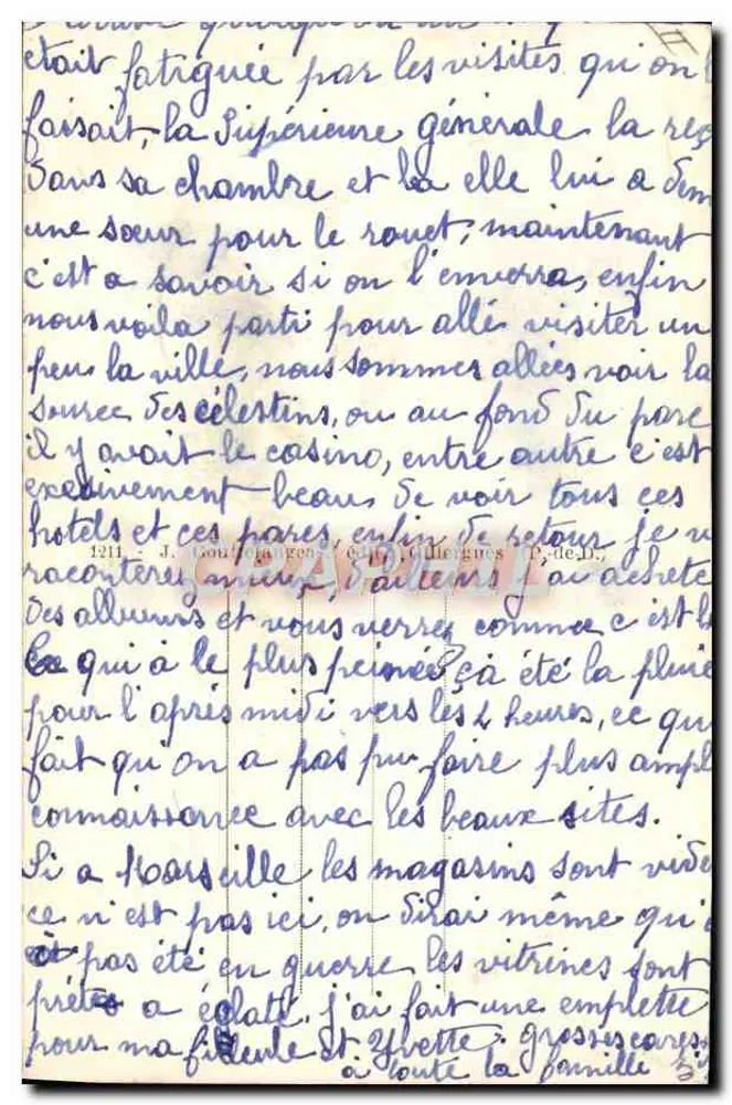L'Auvergne — Cena de aldeia com casal e homem em traje tradicional — editor não identificado - Verso