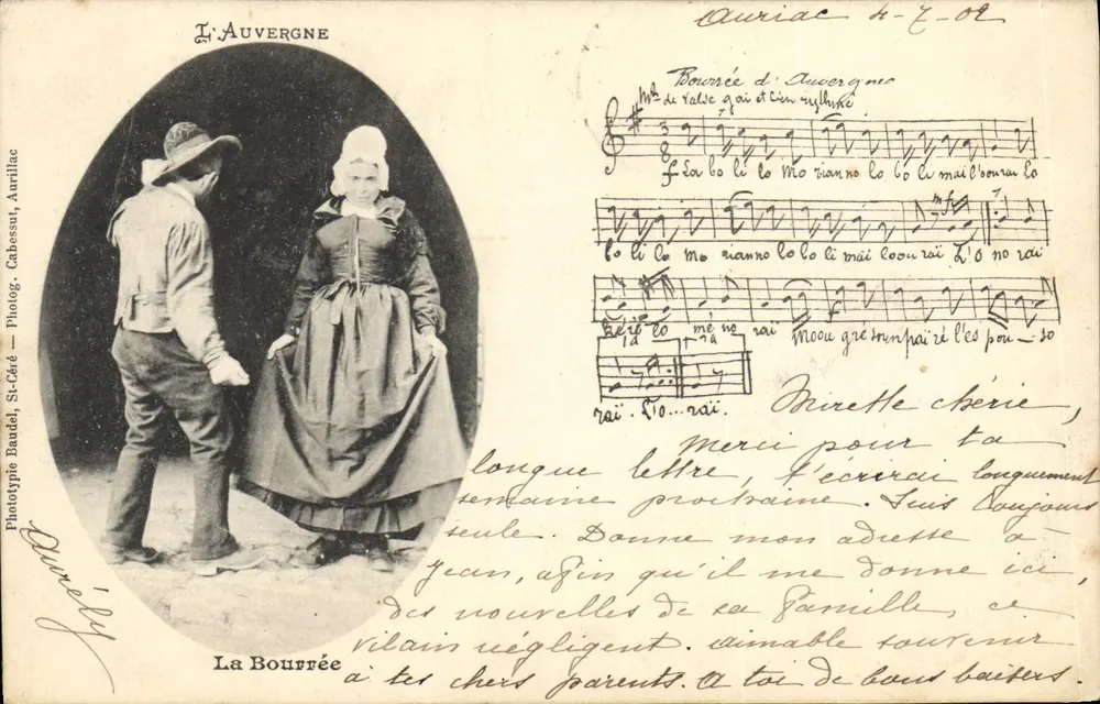 A Bourrée d'Auvergne — Fototipia Baudel, St-Céré — n° 10 - Frente