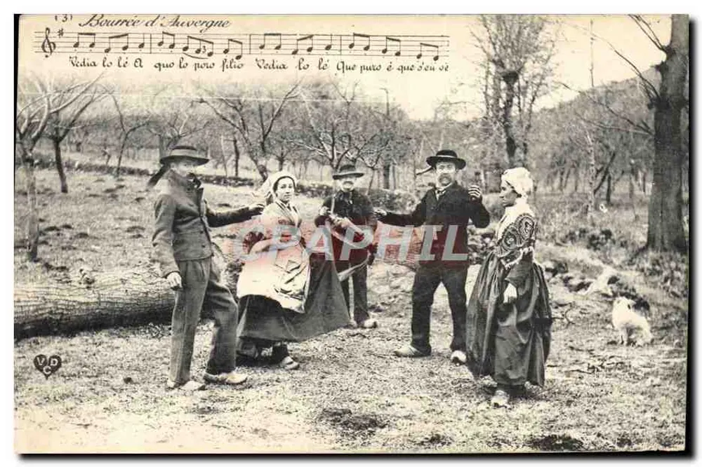 Bourriche d'Auvergne — cena de aldeia — Impressora Fototipográfica de La Havane - Clermont - Frente