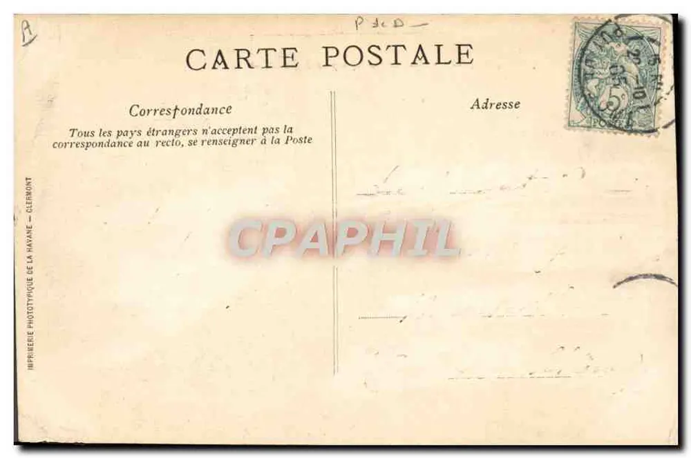 Bourriche d'Auvergne — cena de aldeia — Impressora Fototipográfica de La Havane - Clermont - Verso