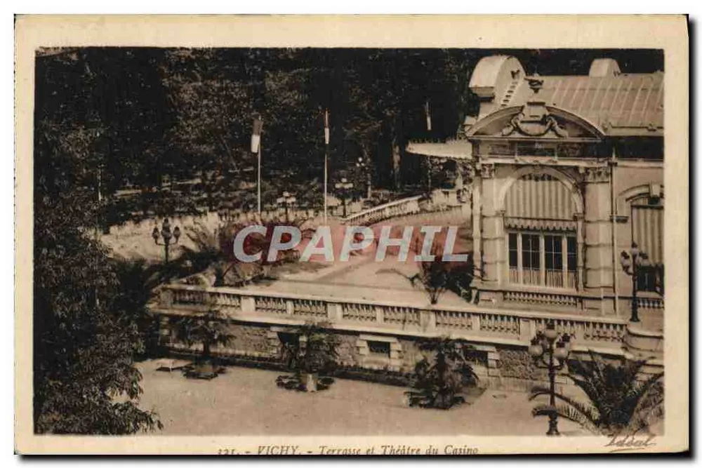 Vichy - Terrasse und Theater des Casinos — Verlag Lébèl, Nr. 121 - Vorderseite